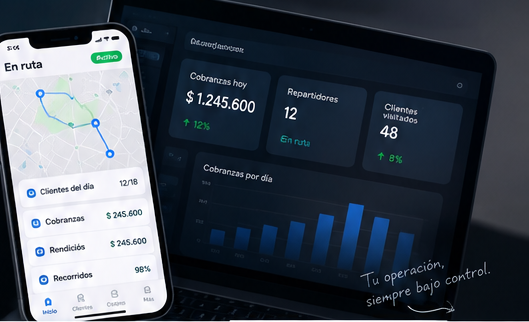 Dashboard de recorridos, cobranzas y rendiciones